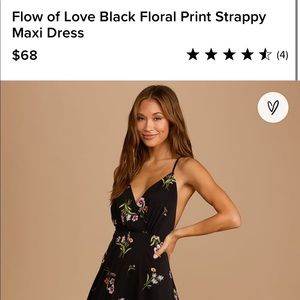NWT - SZ M - Flow of Love Black Floral Print Strappy Maxi Dress - Lulus